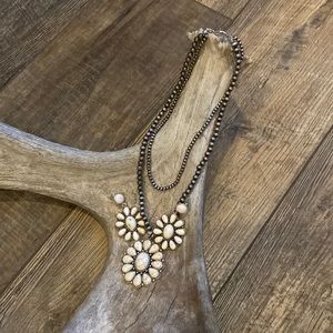 Boho Flower necklace/ Earring Set